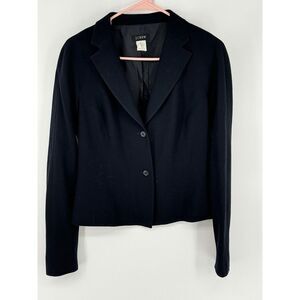 J Crew 100%‎ Wool Dark Navy Size 8 Jacket Sports Coat Two Button